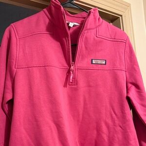 Vineyard Vines Bright Pink Half-Zip Sweater